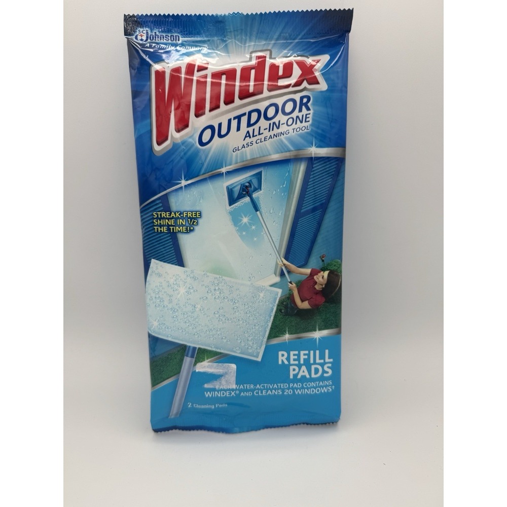 Windex Outdoor Refill Pads 2 Count (1 Pack) Window Glass Cleaner BRAND NEW